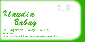 klaudia babay business card